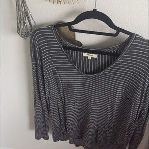 Striped long sleeve shirt.